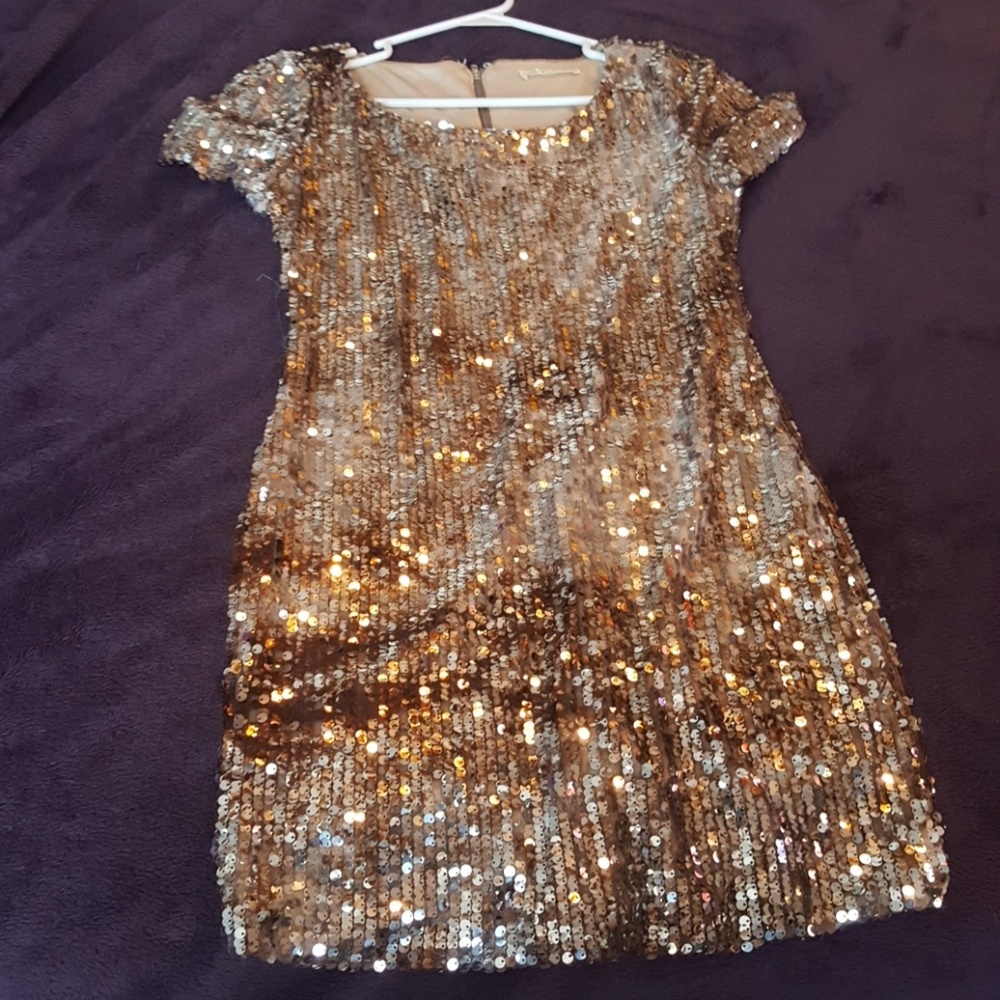 Gold sequin dress size 3